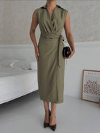Olive green /Pink dress