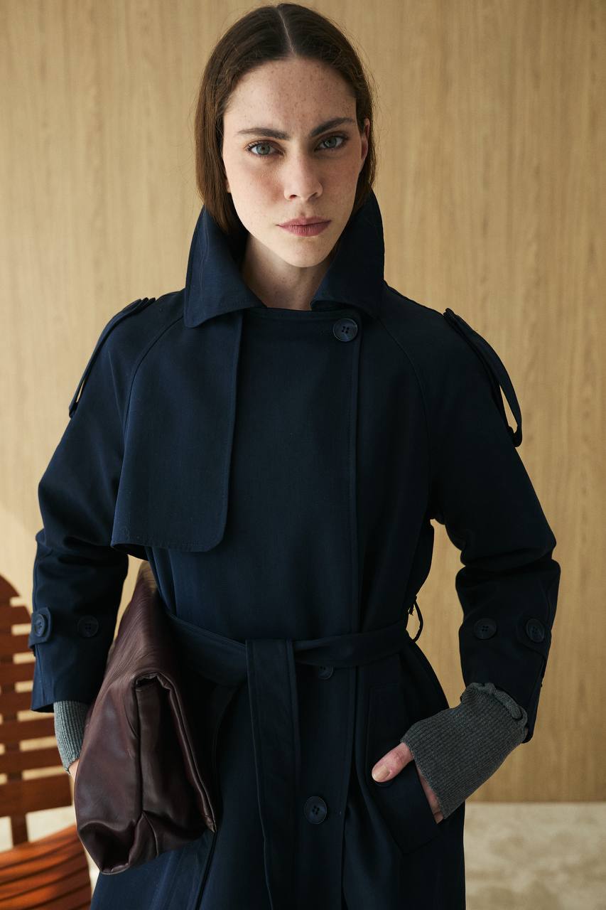Brown trench coat