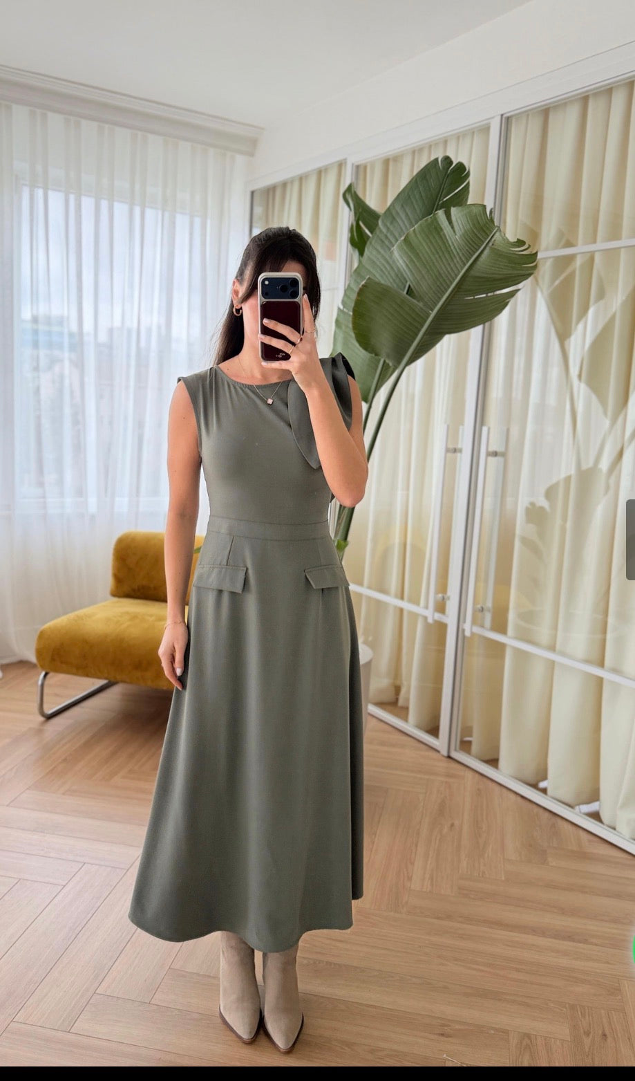 Olive green dress