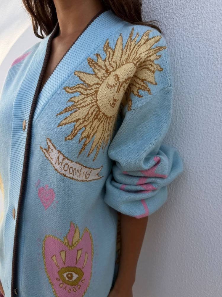 Blue cardigan