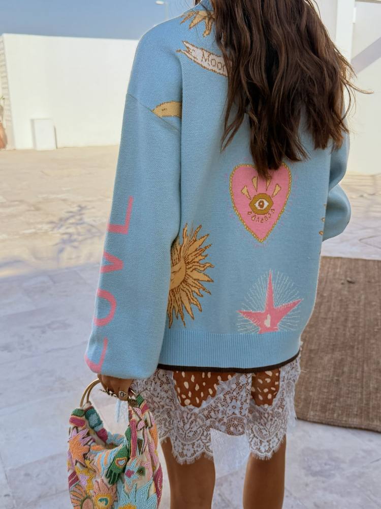 Blue cardigan
