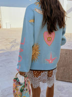 Blue cardigan