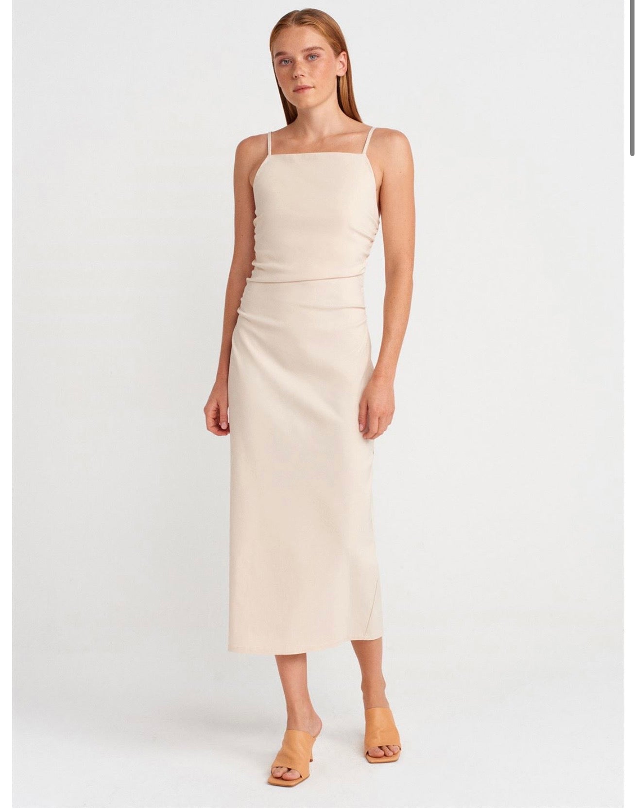 Olive green / Beige dress