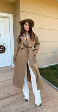 Beige trench coat