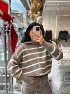 Beige/ grey top