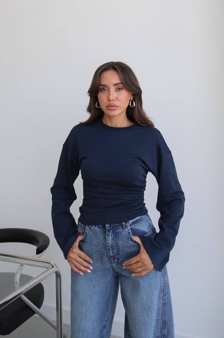 White / Navy top