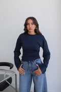 White / Navy top