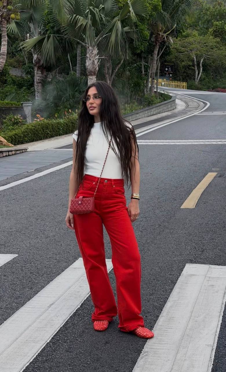 Red jeans