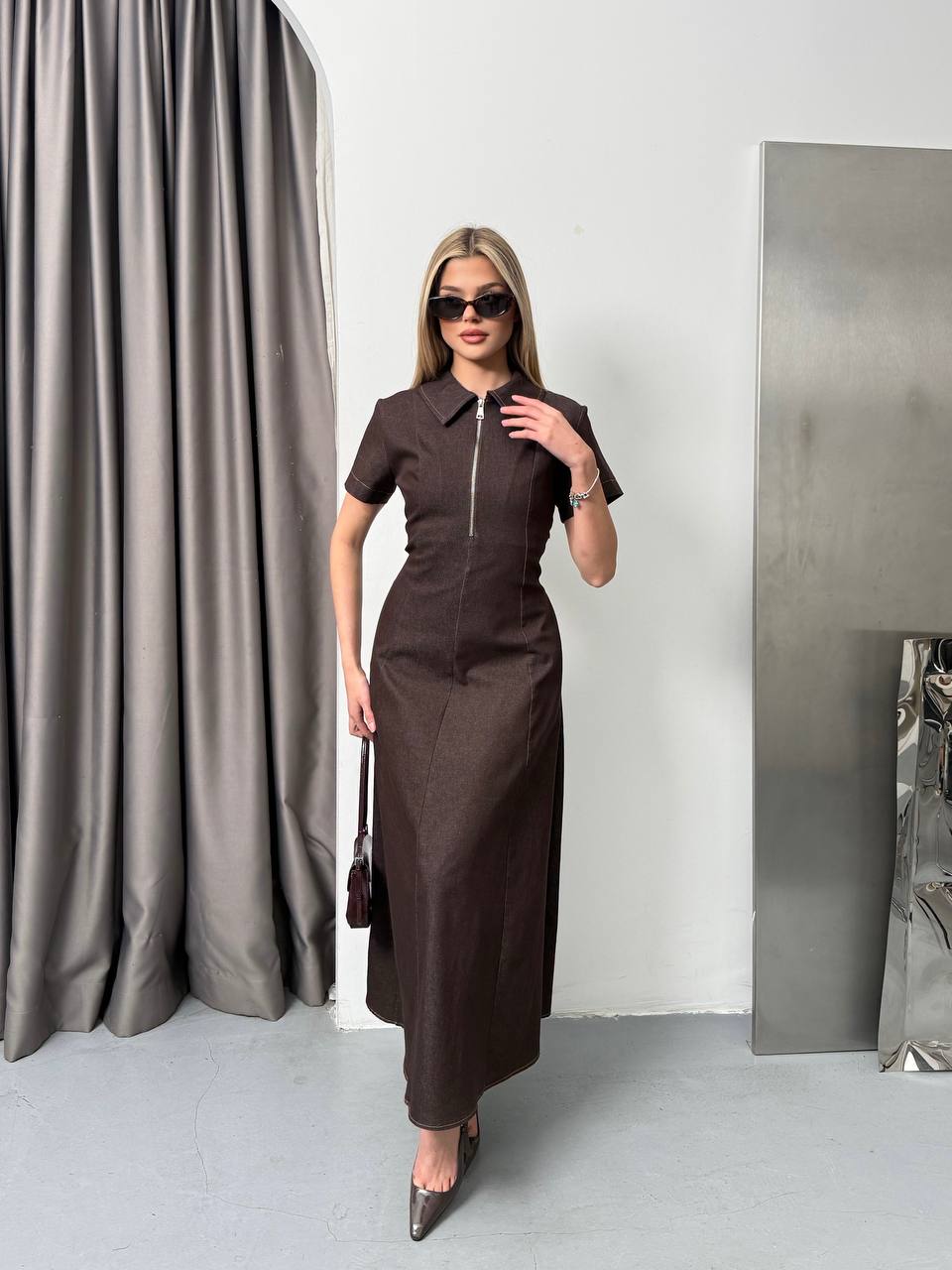 Brown jeans dress