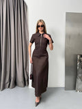 Brown jeans dress