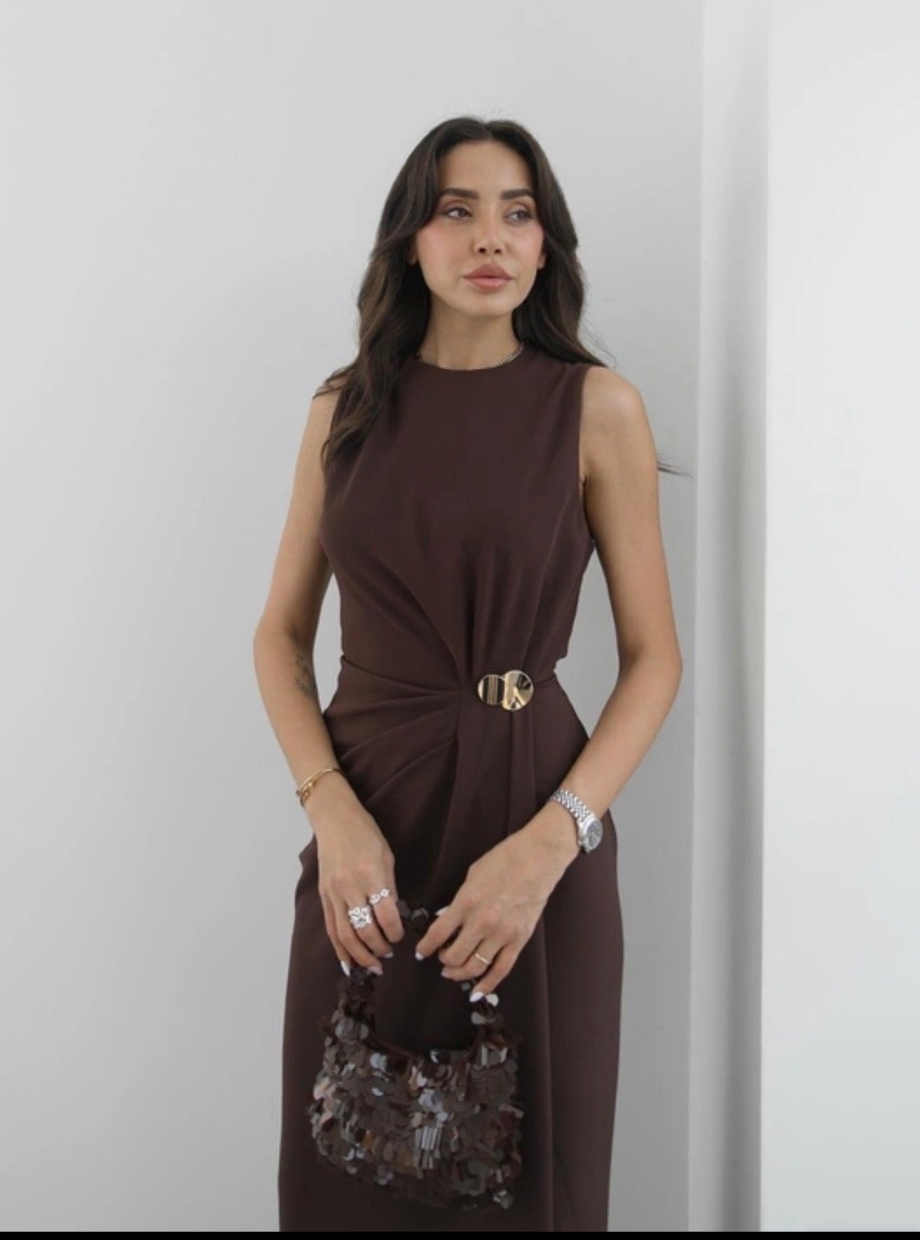 Brown/Olive green dress