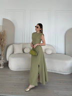 Blue navy/olive green dress