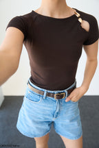 Black/Brown top