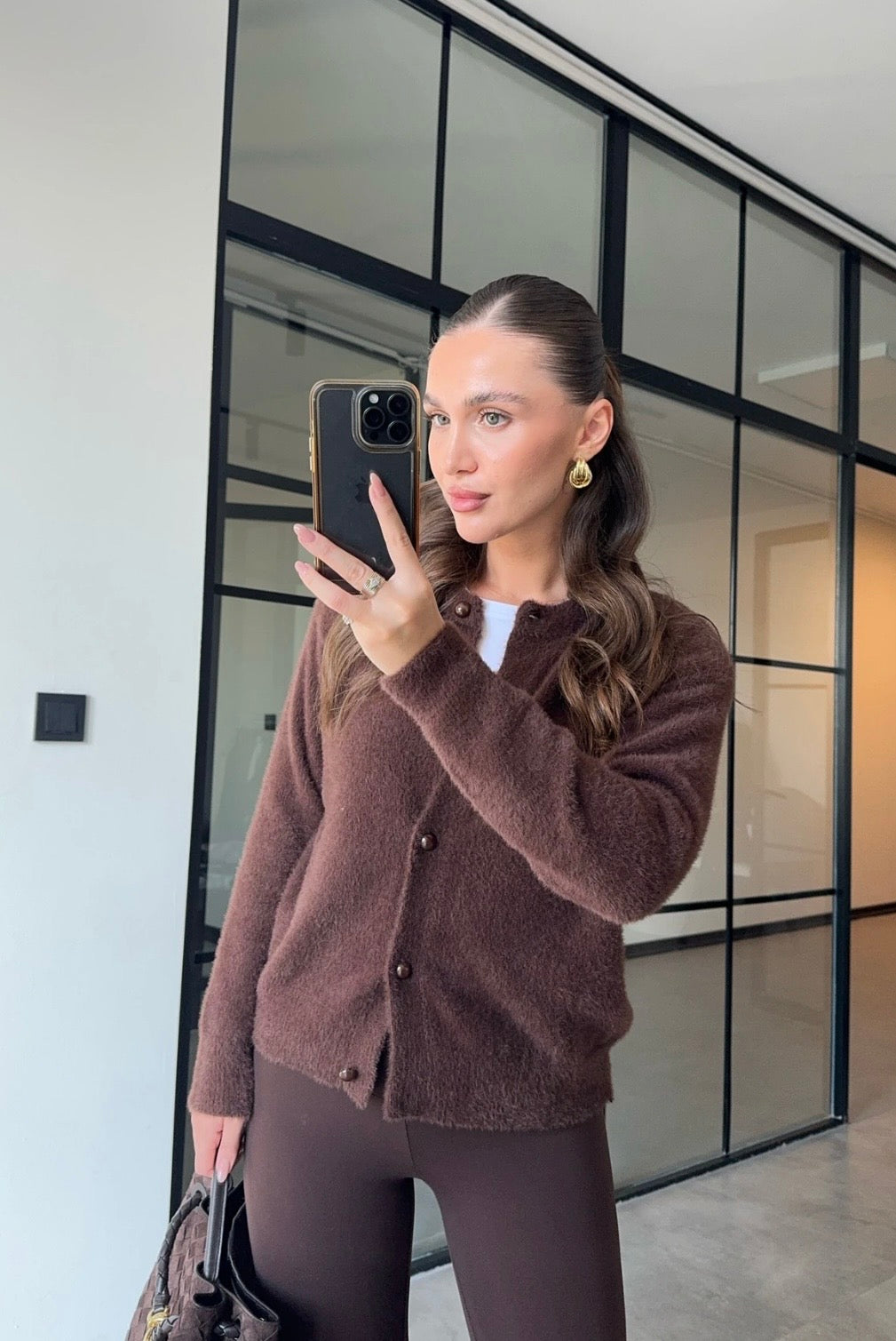 Brown cardigan