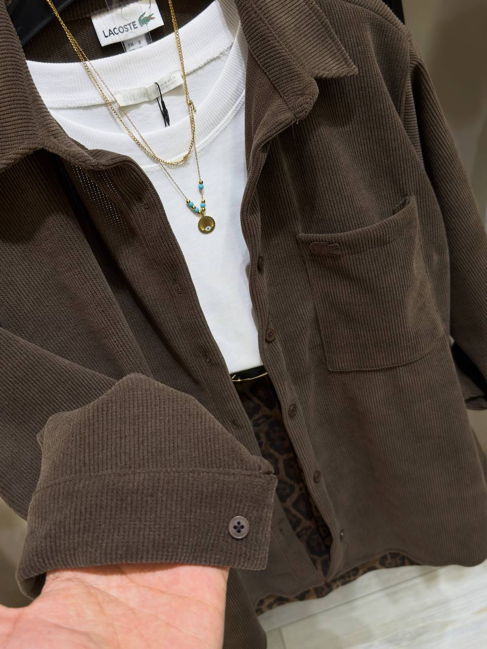 Olive green / brown shirt