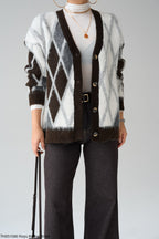 Brown white cardigan