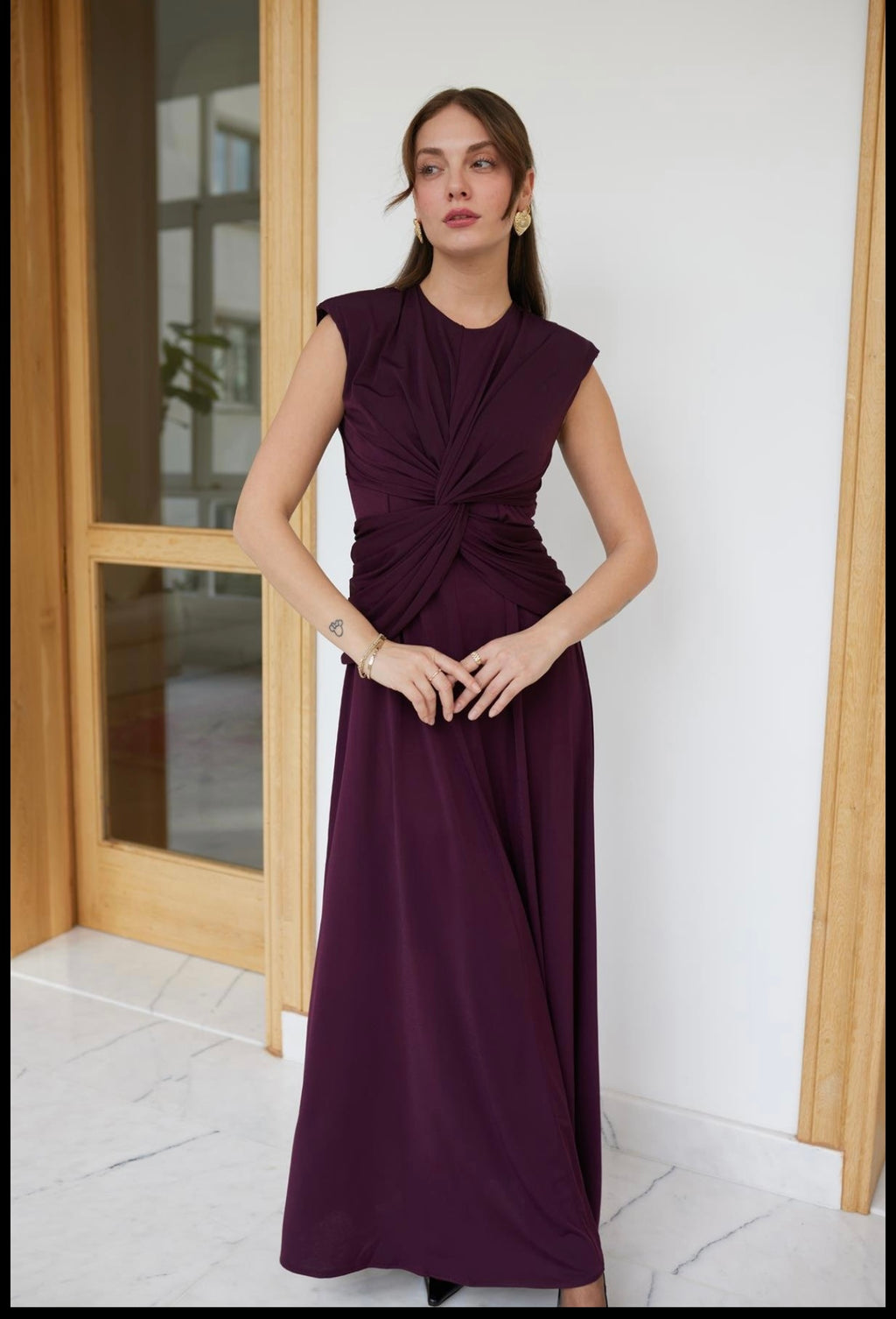 Burgundy/ black dress