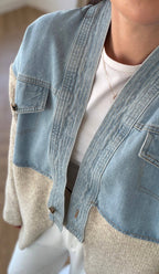 Beige jeans cardigan