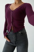 Burgundy/ Dark Brown top