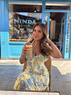 Yellow blue dress