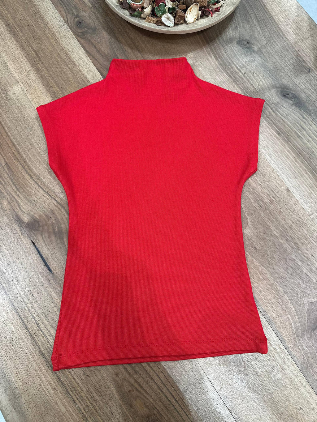 Red/Beige top