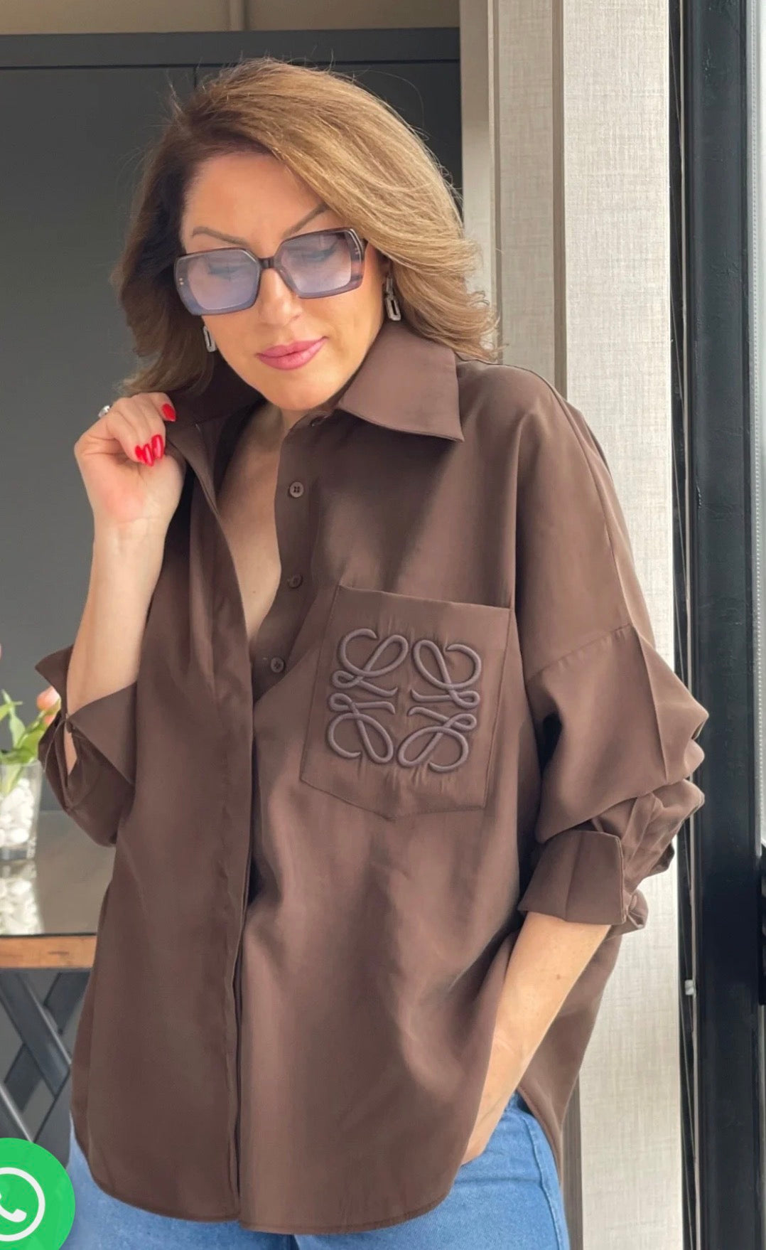 Brown/olive green shirt