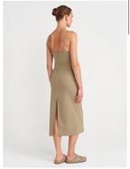 Olive green / Beige dress