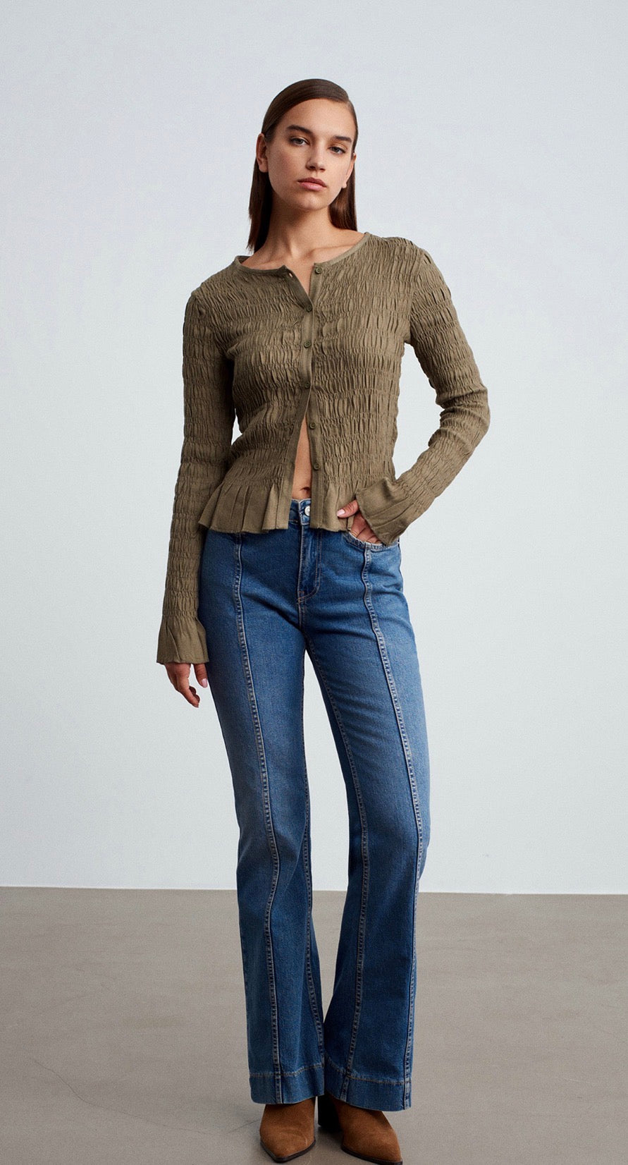Olive green top