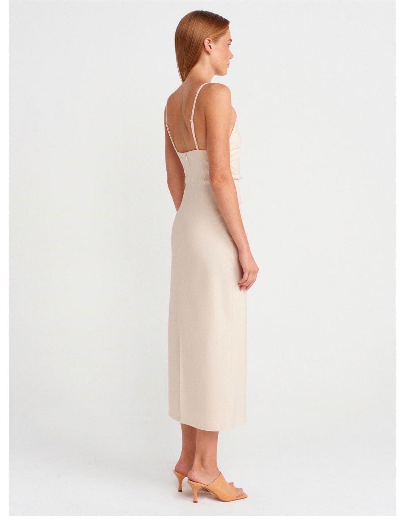 Olive green / Beige dress
