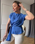 Blue/white top