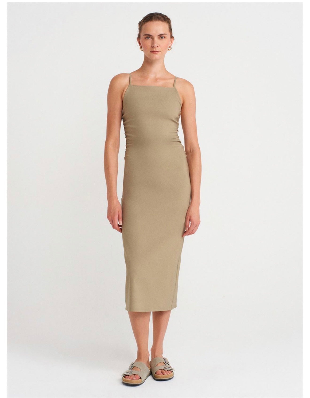 Olive green / Beige dress
