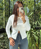 Green white black top