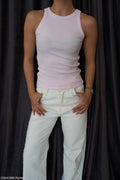 Pink white top