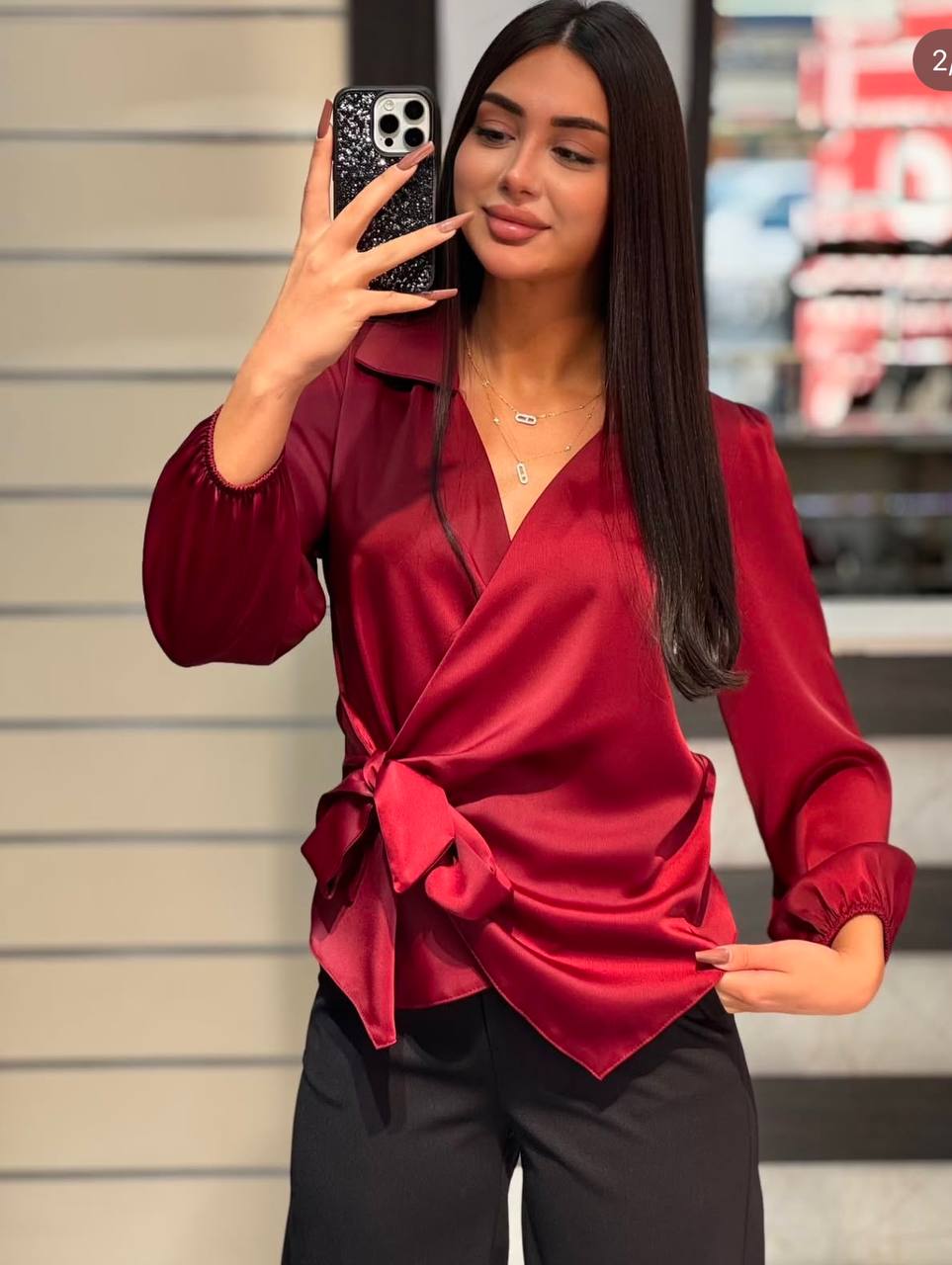 Burgundy top