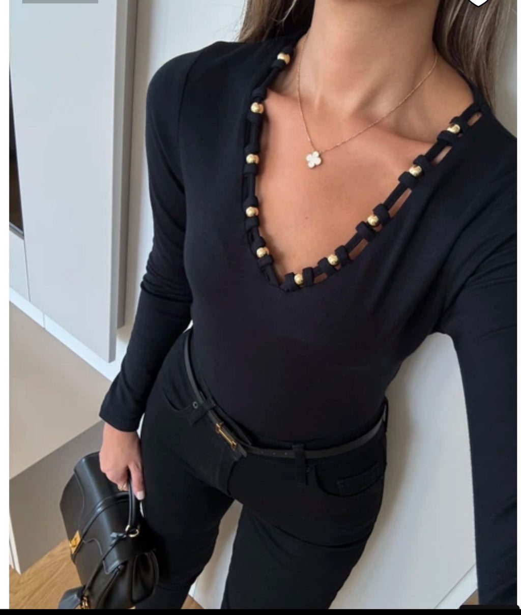 Brown/ black top