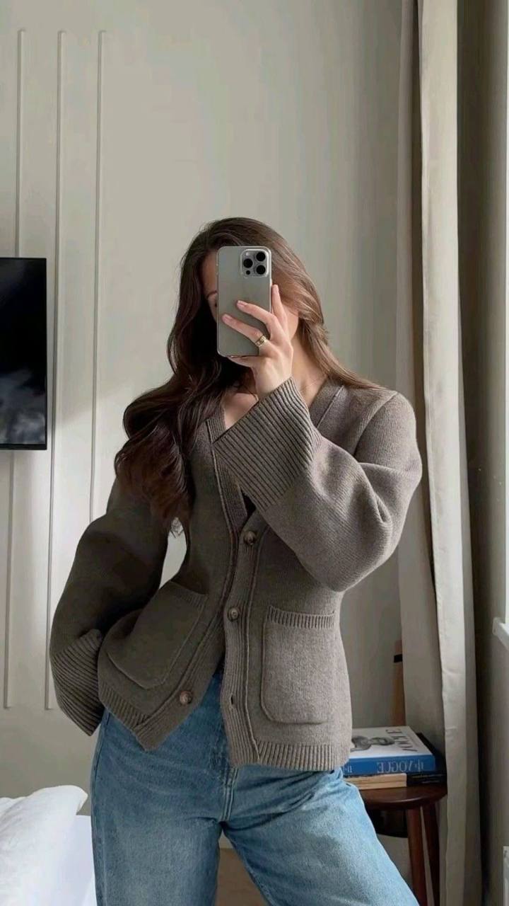 Brown cardigan