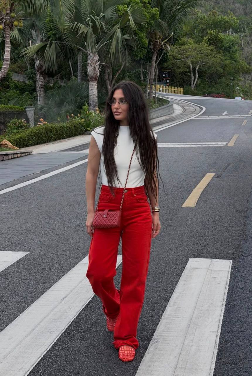 Red jeans