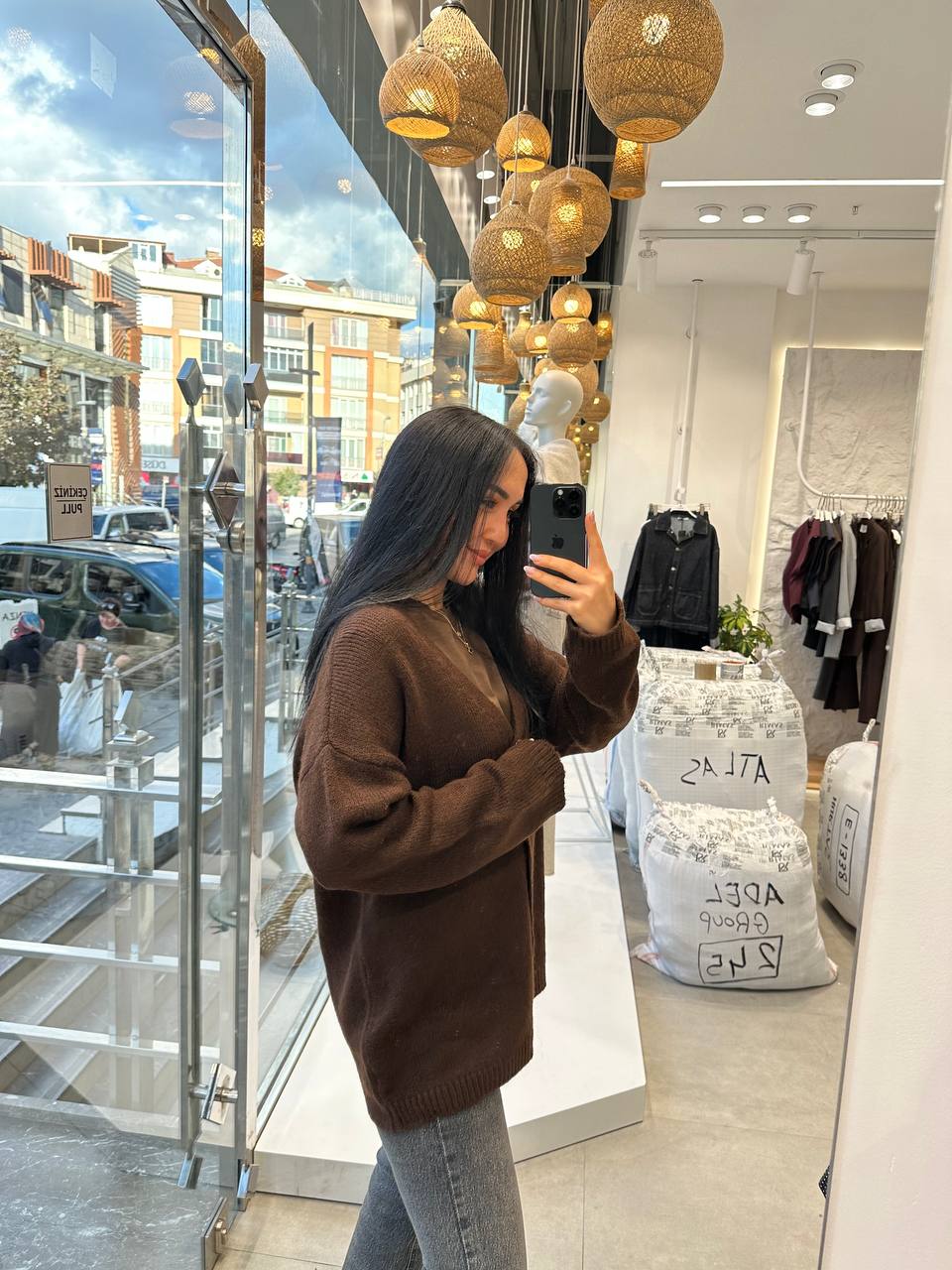 Brown cardigan