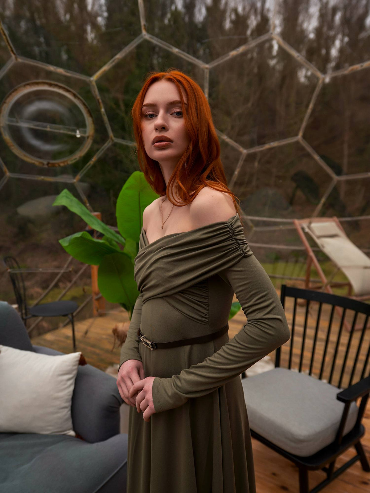 Olive green dress