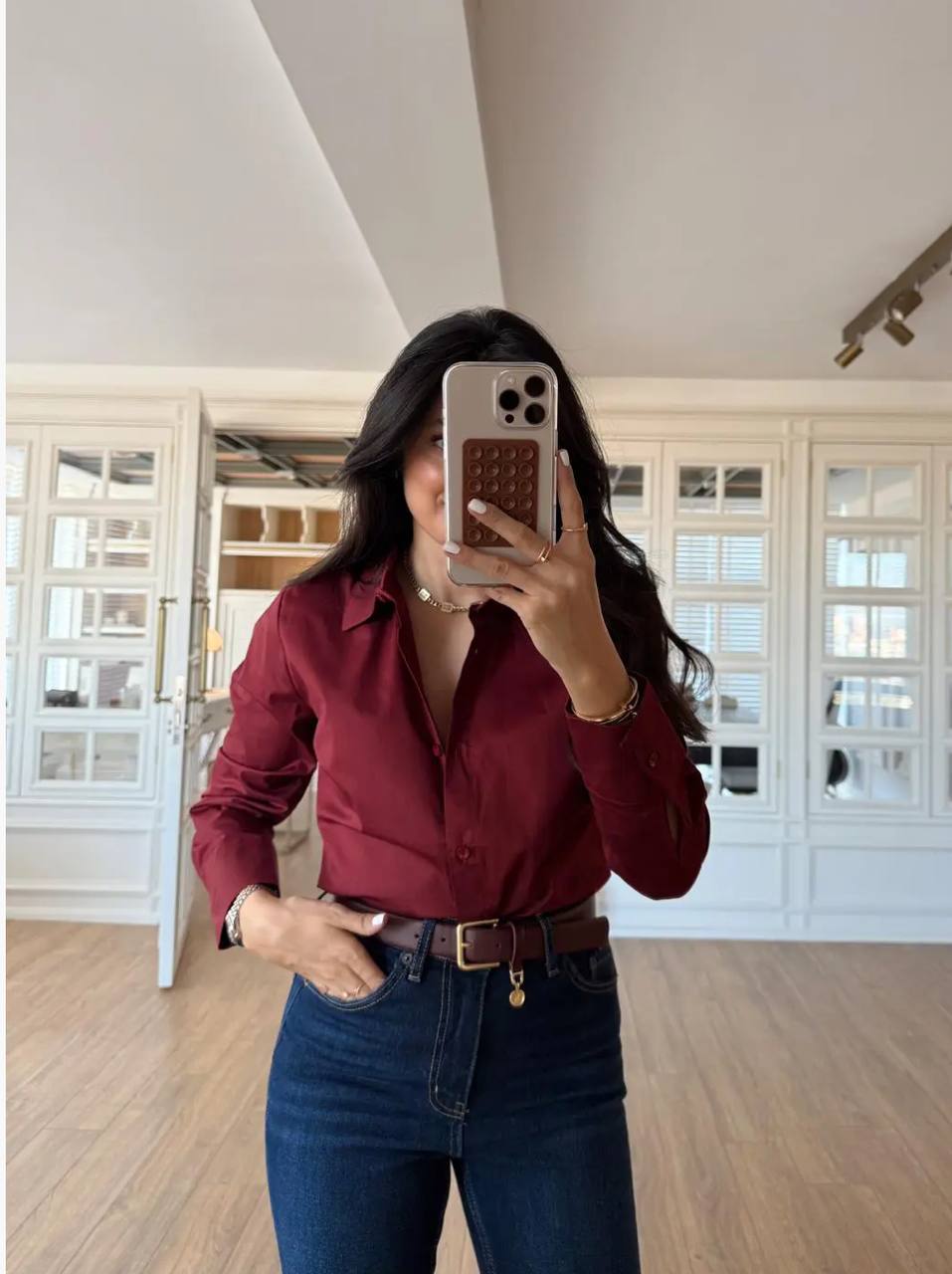Burgundy shirt