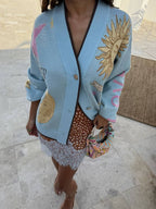 Blue cardigan