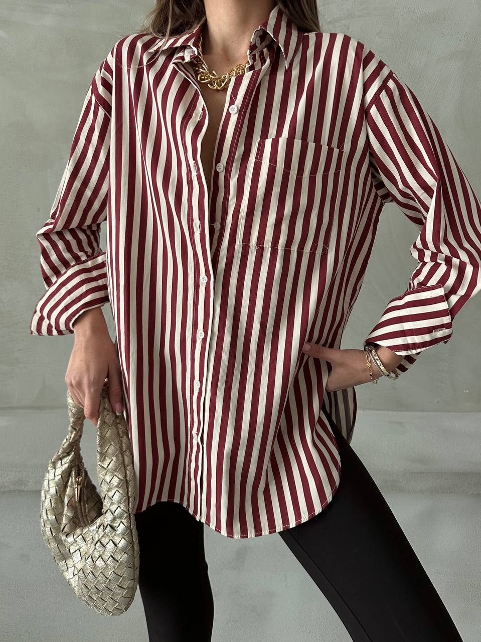 Burgundy White shirt