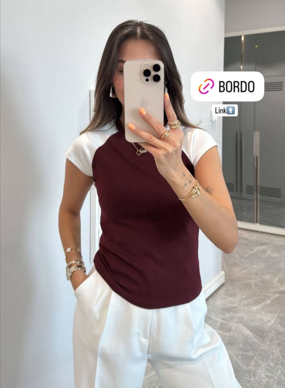 White/Black/Burgundy top