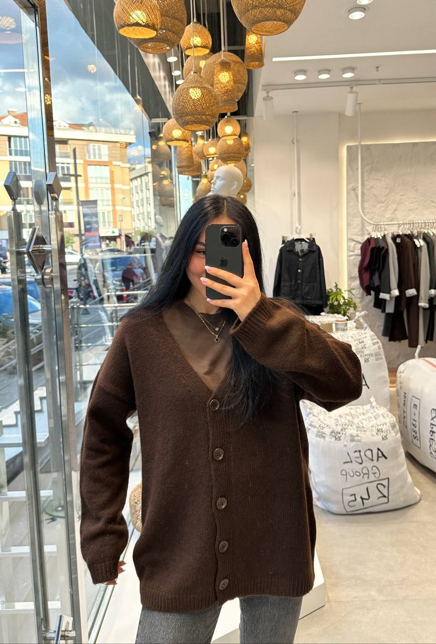 Brown cardigan