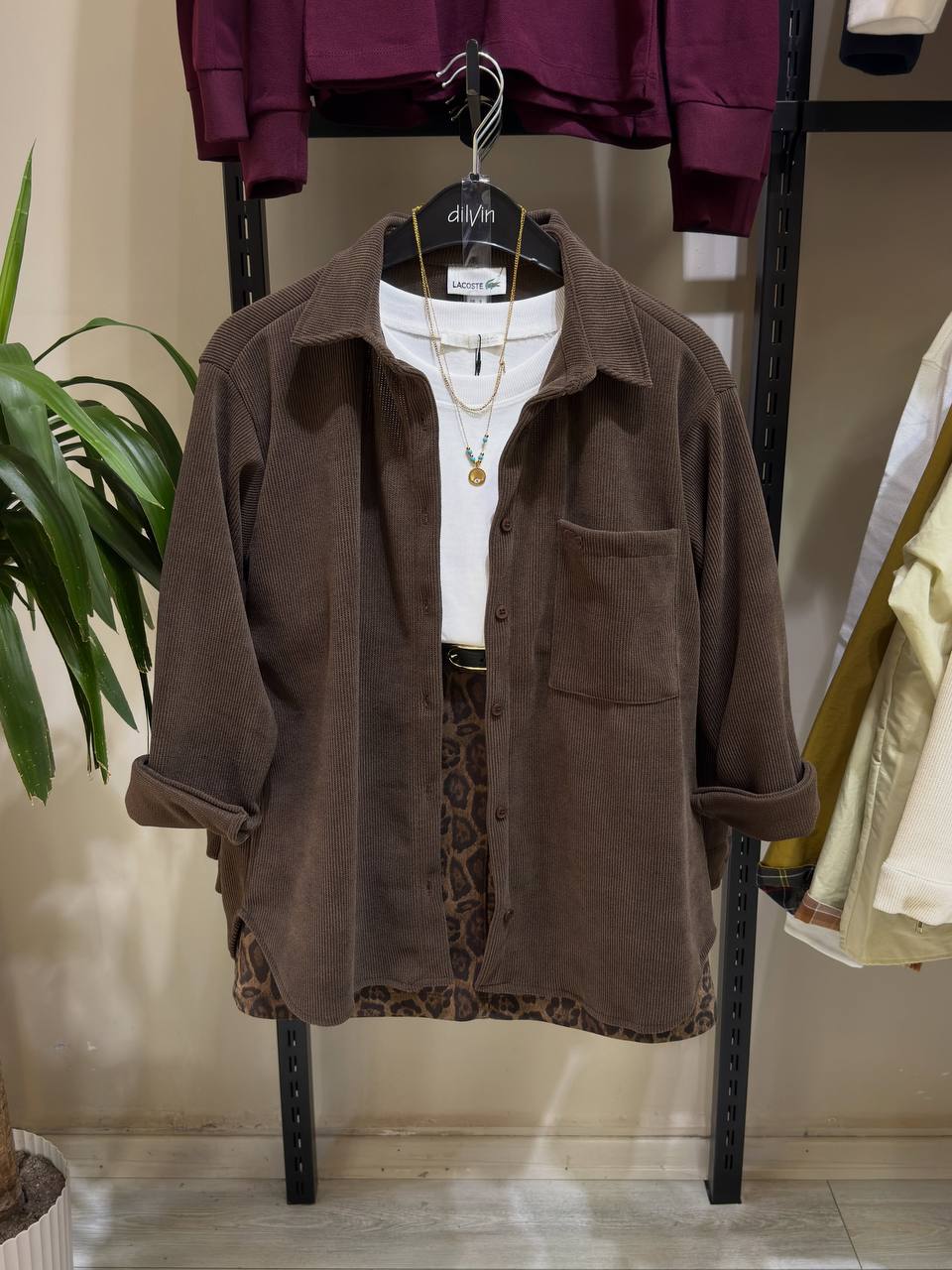 Olive green / brown shirt