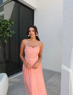 Orange pink dress