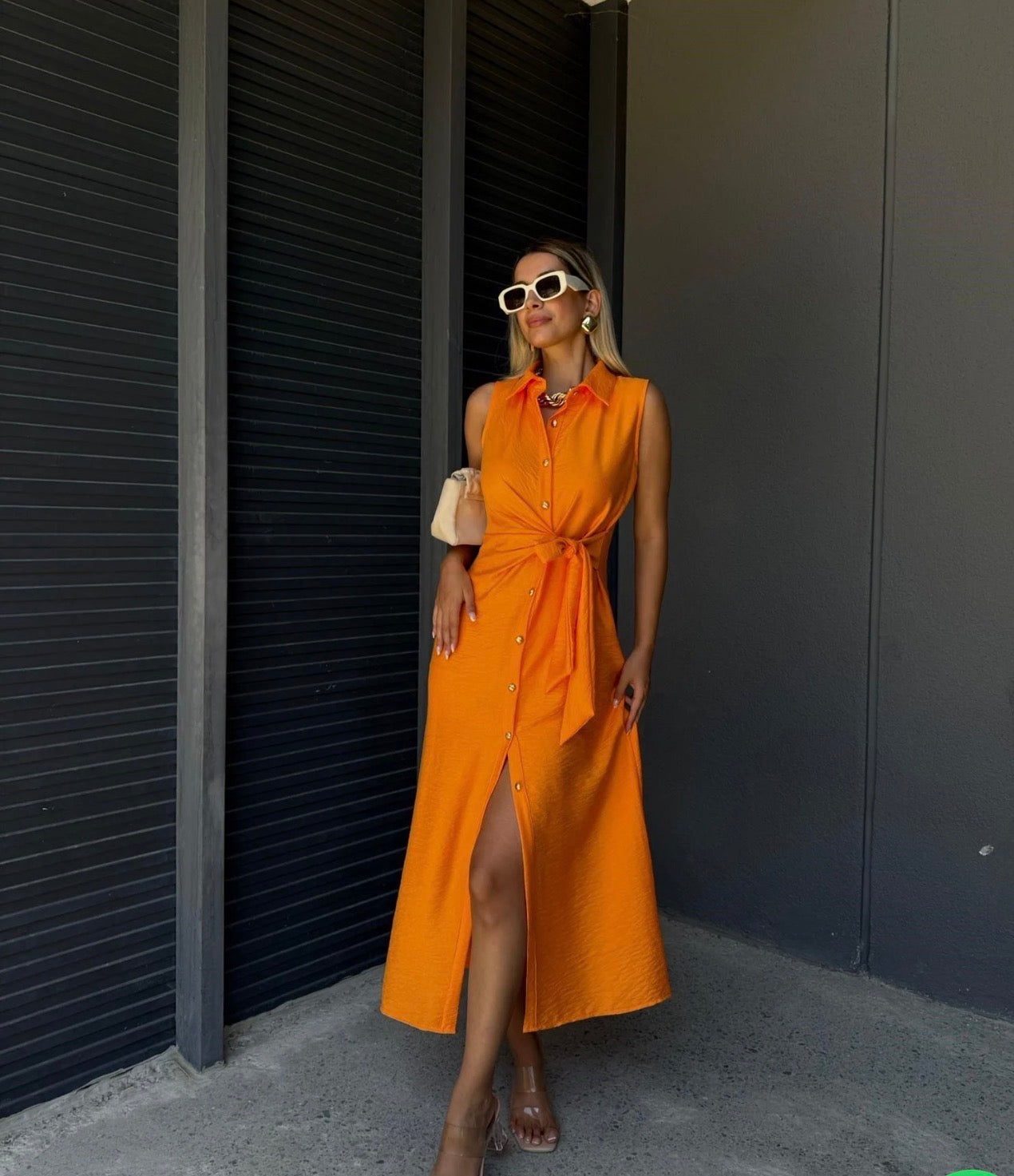 Orange / Black dress