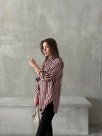 Burgundy White shirt