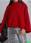 Red/ Blue/ Olive green top