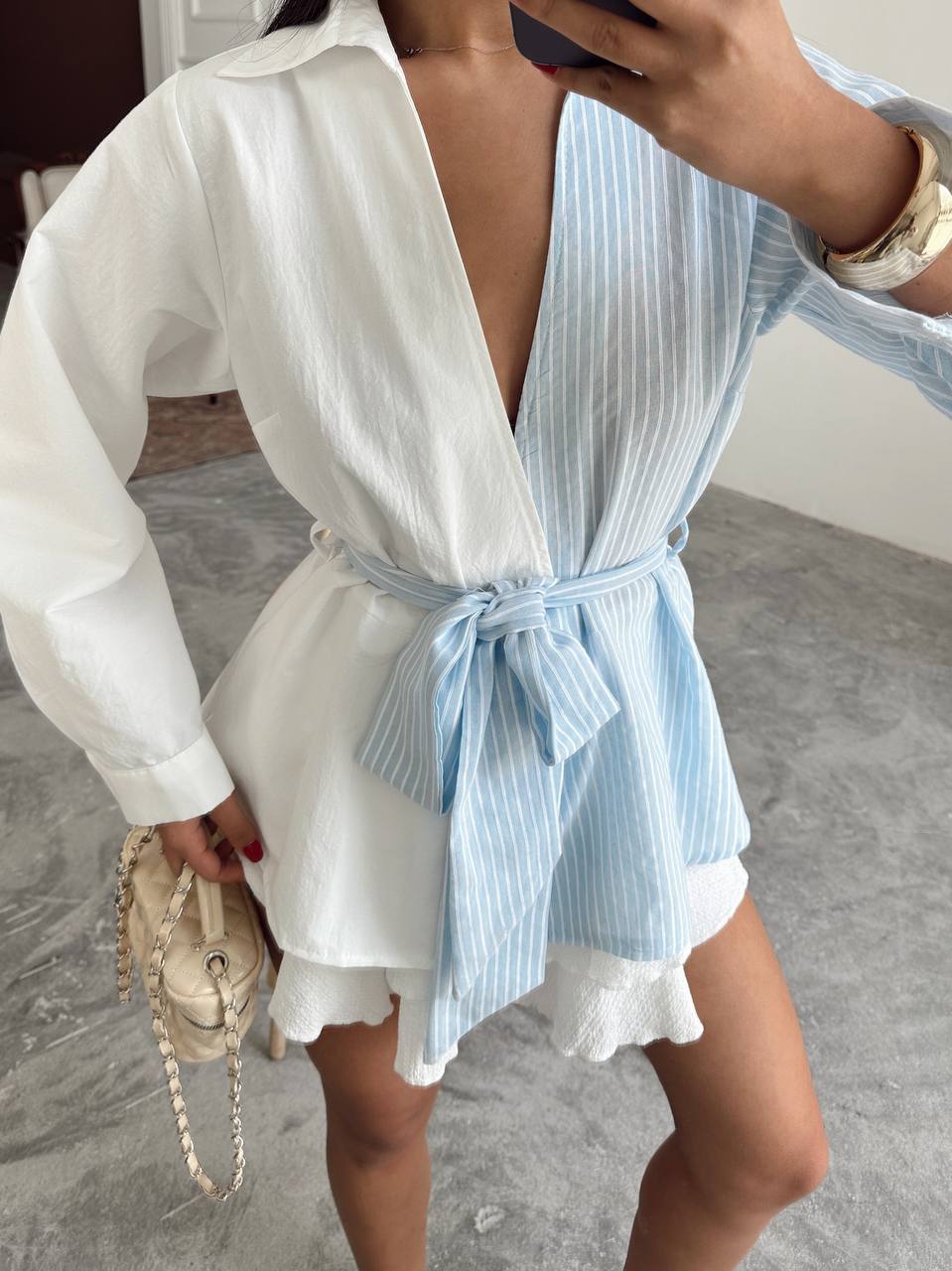 Blue white shirt